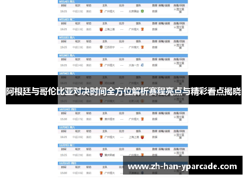 阿根廷与哥伦比亚对决时间全方位解析赛程亮点与精彩看点揭晓 阿根廷与哥伦比亚对决时间全方位解析赛程亮点与精彩看点揭晓